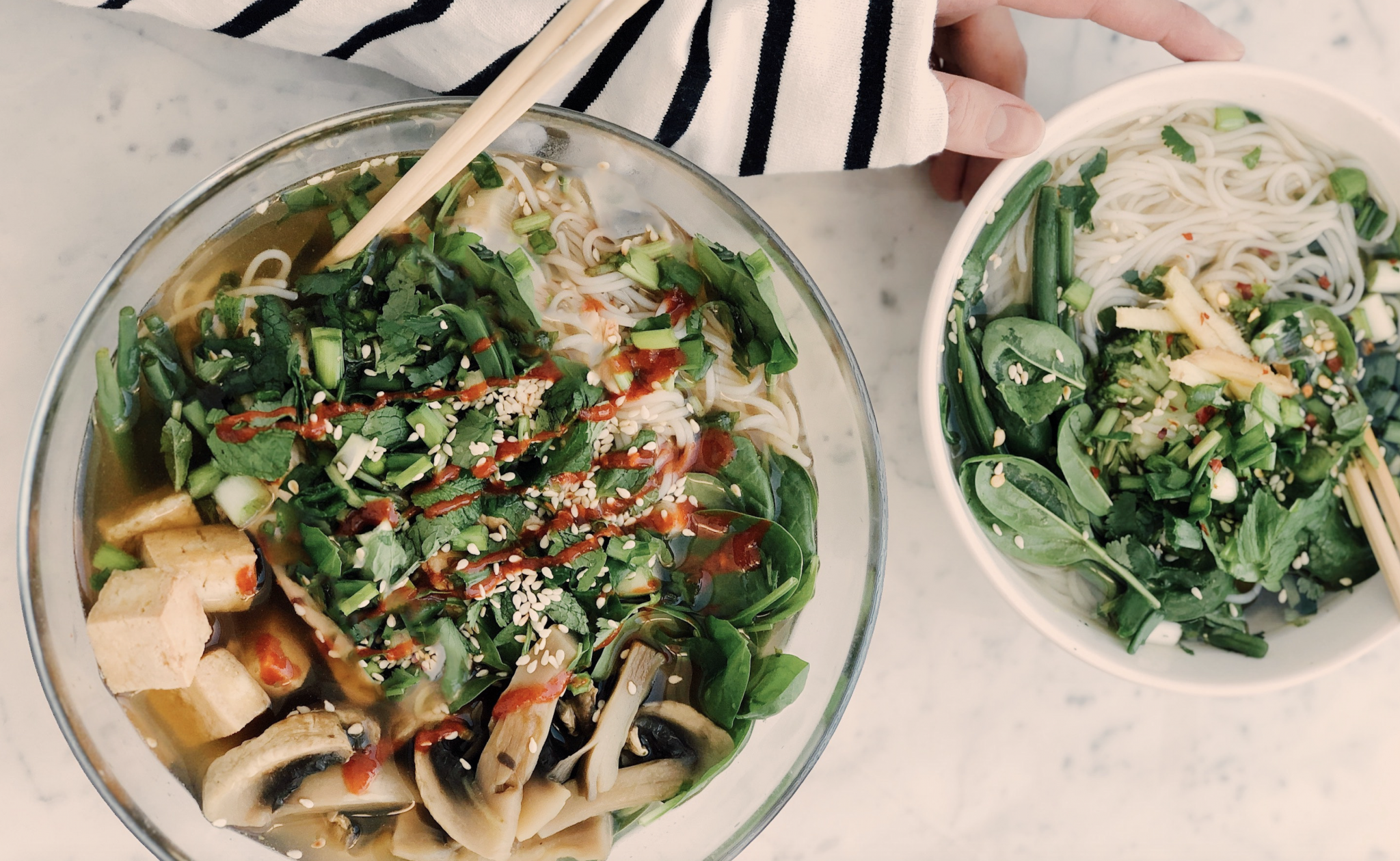 Bok Choy, Tofu & Mushroom Udon Soup