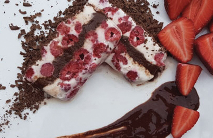 Iced Raspberry Choc Log