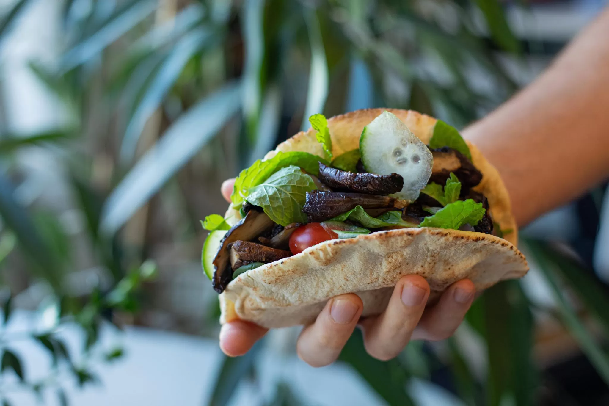 Vegan mushroom kebabs