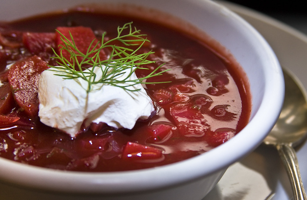 Vegan borscht (beetroot soup)