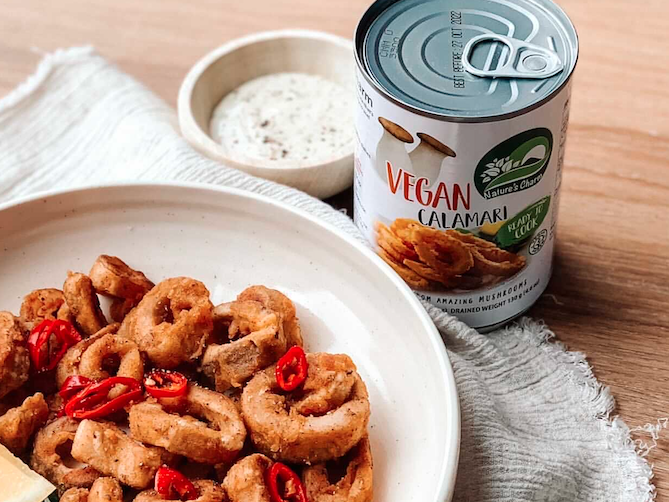 Spicy mushroom calamari