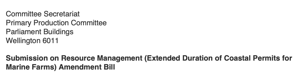 Resource Management (Extended Duration of Coastal Permits for  Marine Farms) Amendment Bill