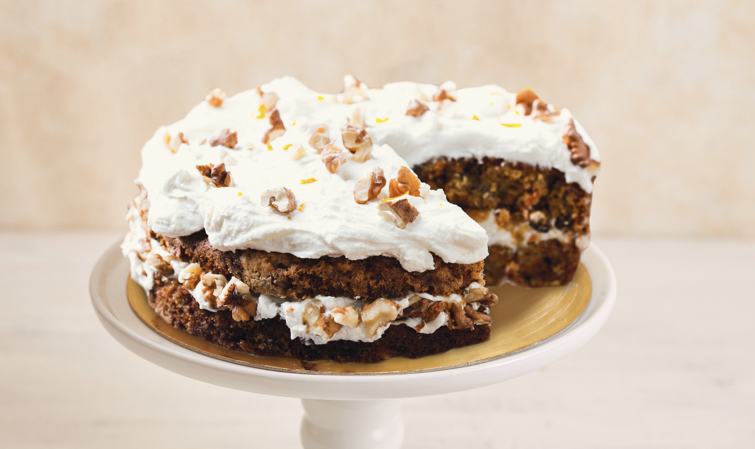 Dairy-Free, vegan, plant-based Carrot cake with cream cheese icing