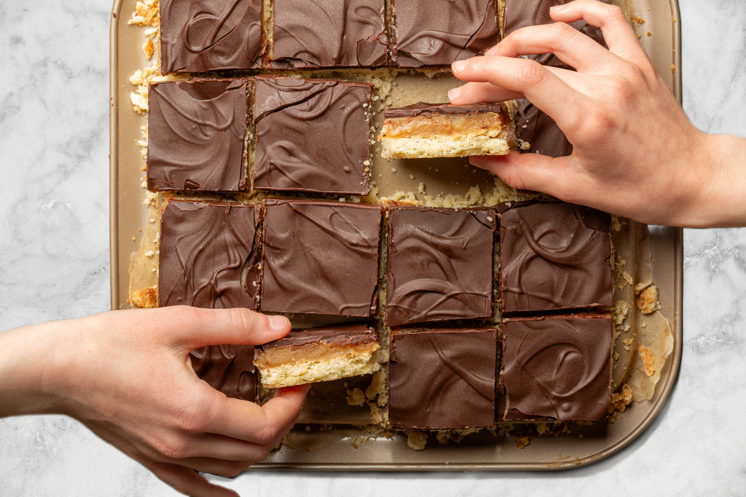 Plant-based caramel slice